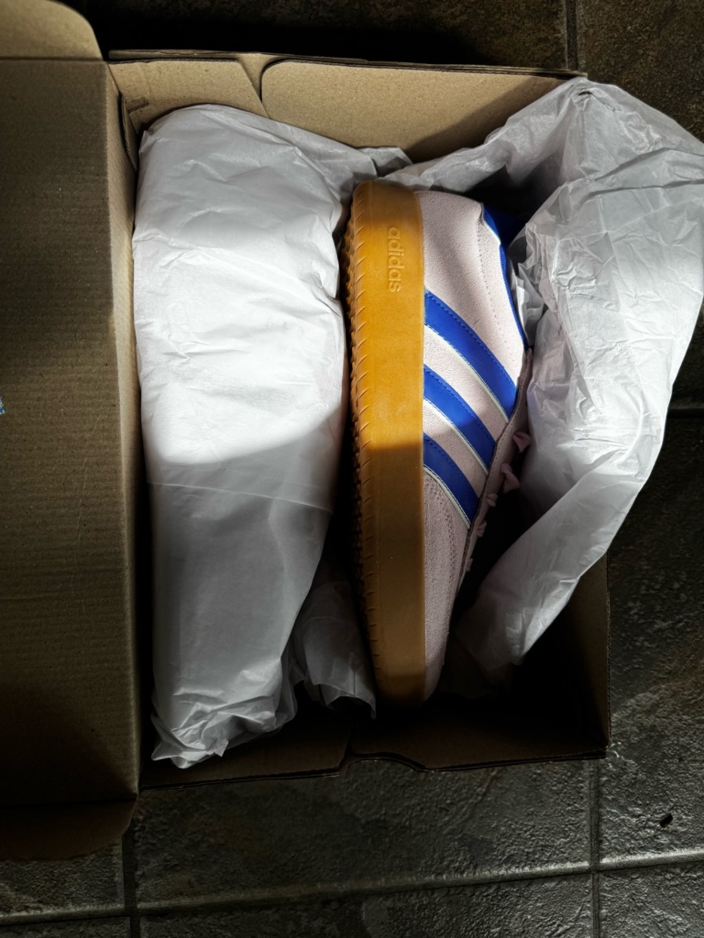 adidas NWT Pink and Blue Casual Trainer with Gum Sole